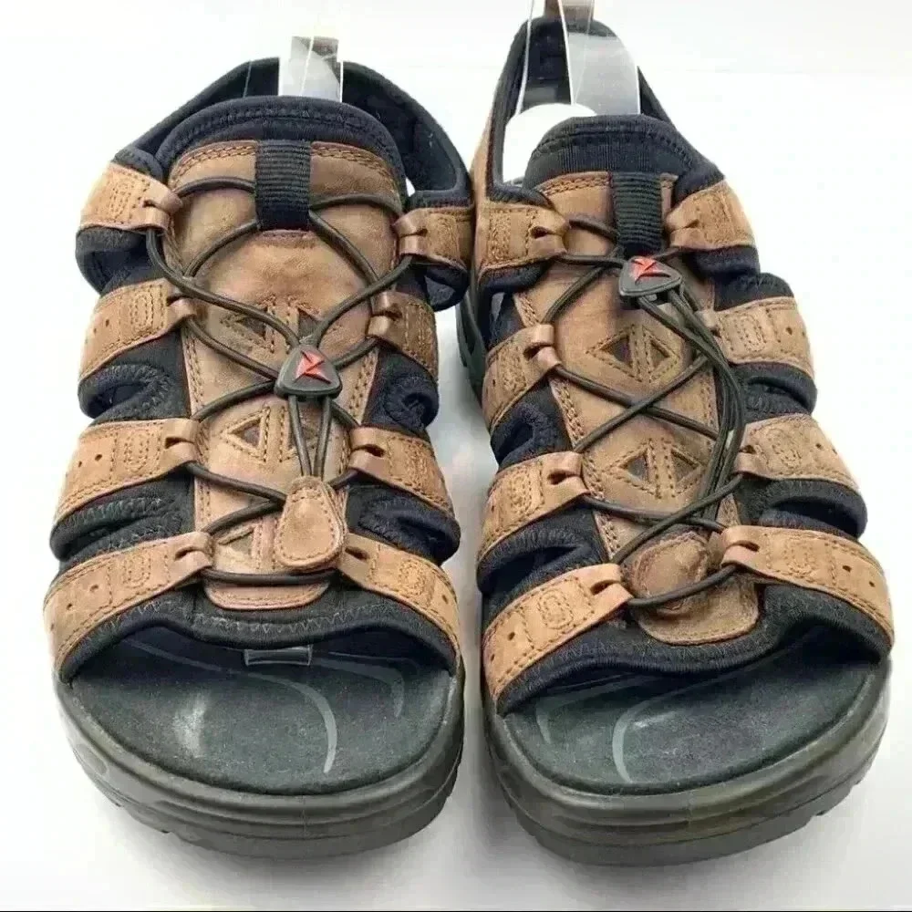 Ecco mens 44 10.5 brown leather walking outdoors